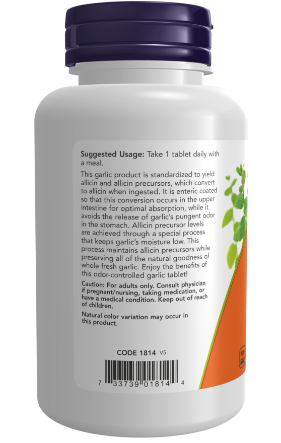 NOW Foods - Usturoi 5000, Controlul Mirosului - 90 tablete - Billede 3