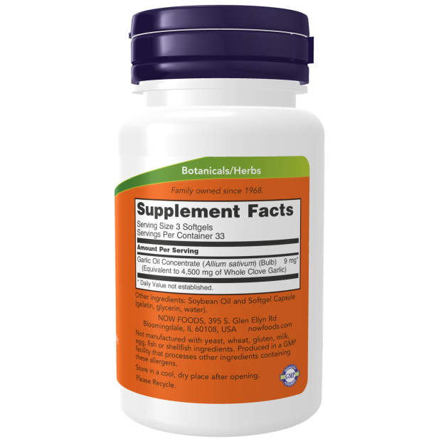 NOW Foods - Ulei de usturoi, 1500mg - 250 capsule moi - Billede 2