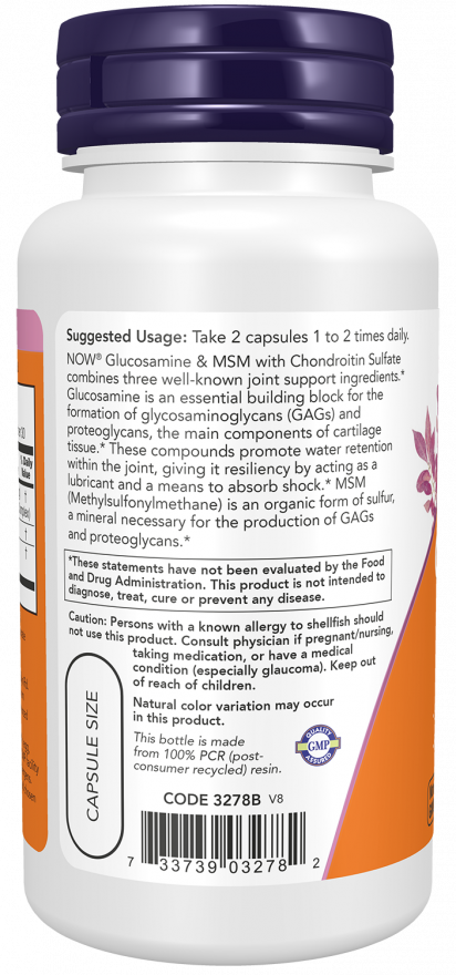 NOW Foods - Glucozamină și MSM, 60 capsule - Billede 3