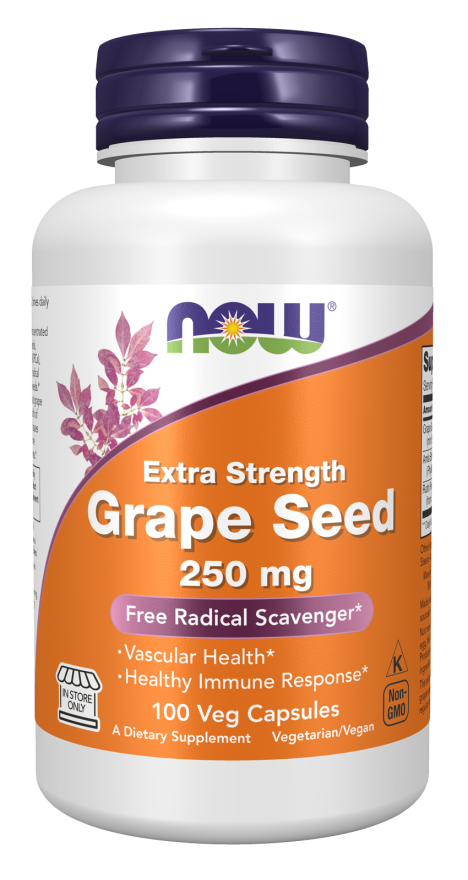 NOW Foods - Extract de Sâmburi de Struguri, 250mg Extra Putere - 90 capsule - Billede 4