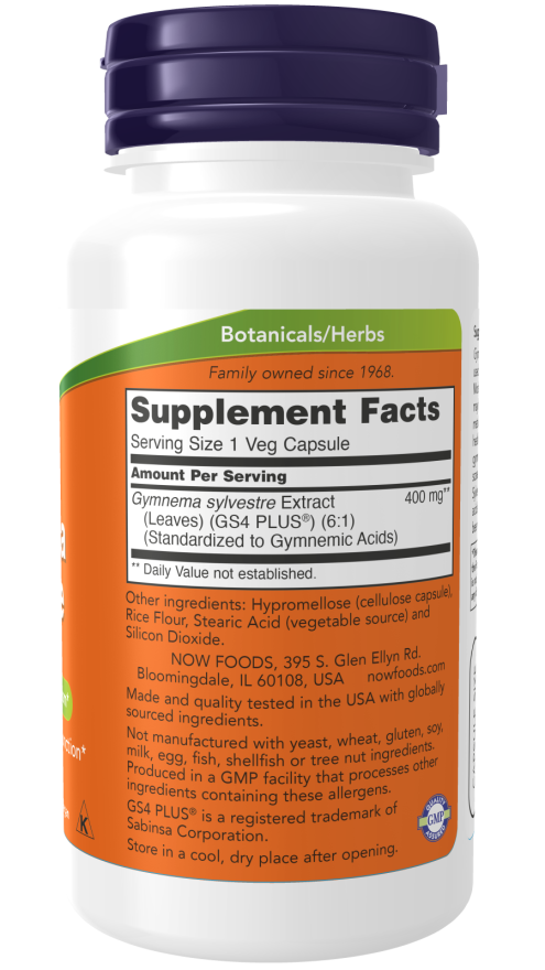 NOW Foods - Gymnema Sylvestre 400mg, 90 capsule - Billede 2