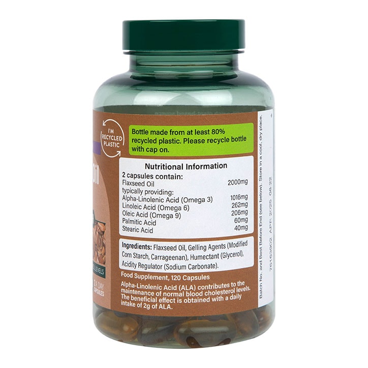 Holland & Barrett - Ulei de in presat la rece, înaltă concentrație, 2000mg - 120 capsule - Billede 2