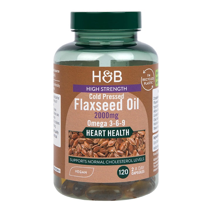 Holland & BarrettVegan High Strength Flaxseed Triple Omega 3-6-9 Oil 120 Capsules(416)Heart HealthEveryday Health
