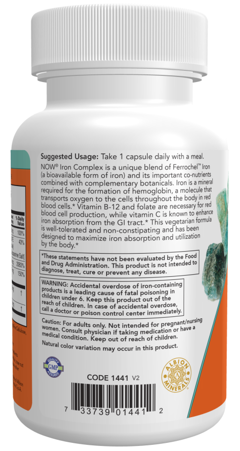 NOW Foods - Capsule cu complex de fier 100 capsule - imagine 3