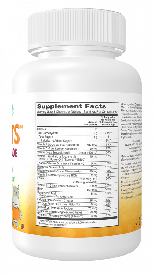 NOW Foods - Vitamine pentru copii, Aromă de fructe de pădure - 120 tablete masticabile - Billede 2