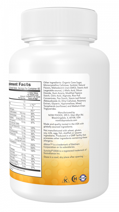 NOW Foods - Vitamine pentru copii, Aromă de fructe de pădure - 120 tablete masticabile - Billede 3