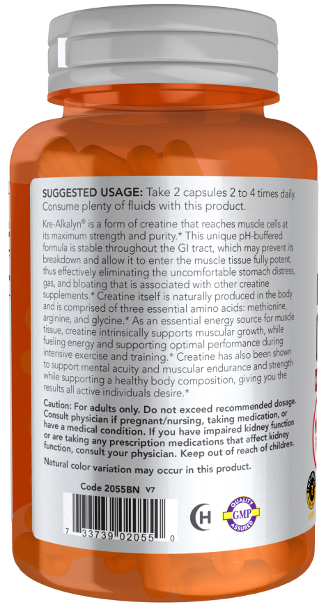 NOW Foods - Kre-Alkalyn Creatină, 240 capsule - imagine 3