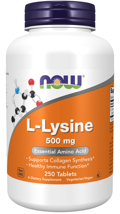 NOW Foods - L-Lizină, 500 mg - 250 tablete - Billede 4