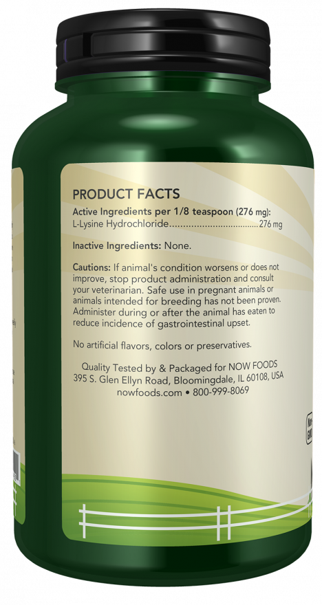 NOW Foods - L-Lizină pentru pisici, 226g - imagine 3