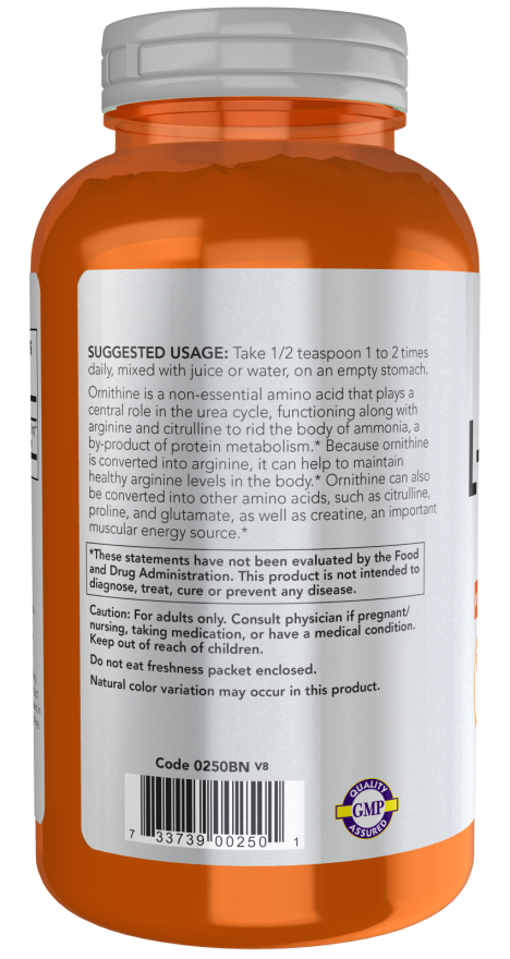 NOW Foods - L-Ornithine, Pudră - 227g - Billede 3