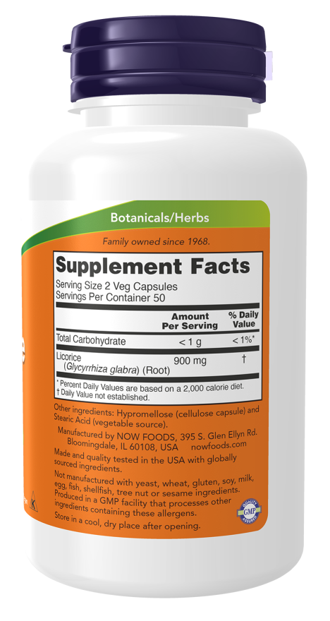 NOW Foods - Rădăcină de lemn dulce, 450mg - 100 capsule - Billede 2