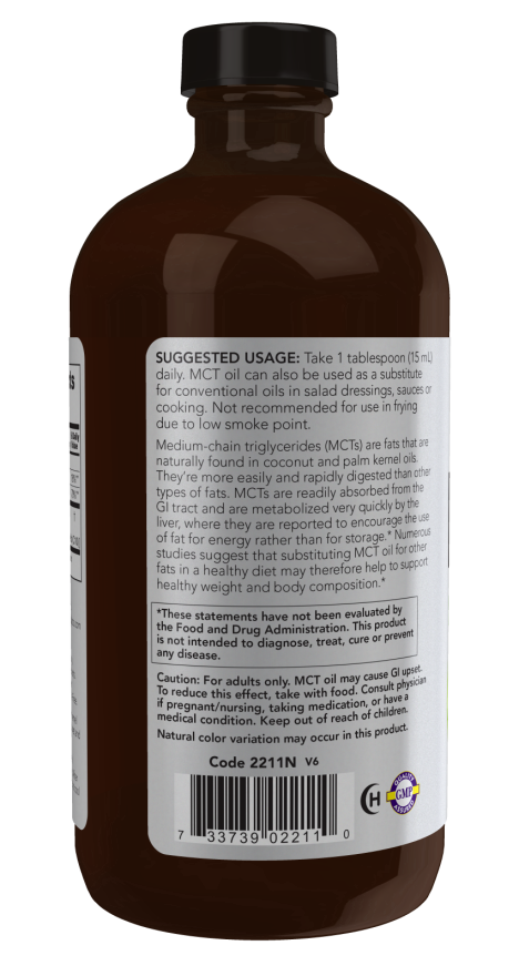 NOW Foods - Ulei MCT, Pur Lichid - 473 ml - Billede 3