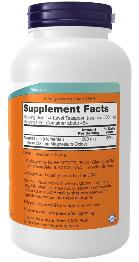 NOW Foods - Oxid de Magneziu, Pudră Pură - 227g - Billede 2