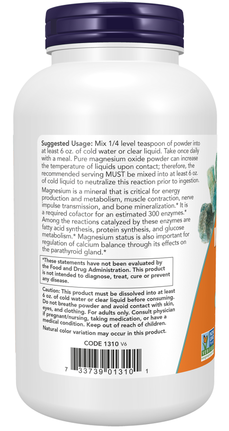 NOW Foods - Oxid de Magneziu, Pudră Pură - 227g - Billede 3