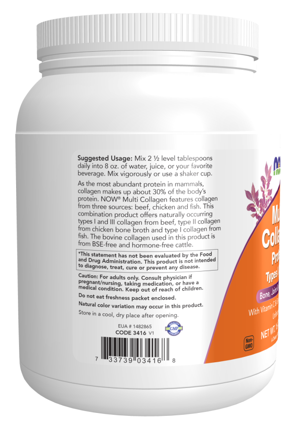 NOW Foods - Proteină Multi Colagen - 454g - imagine 3