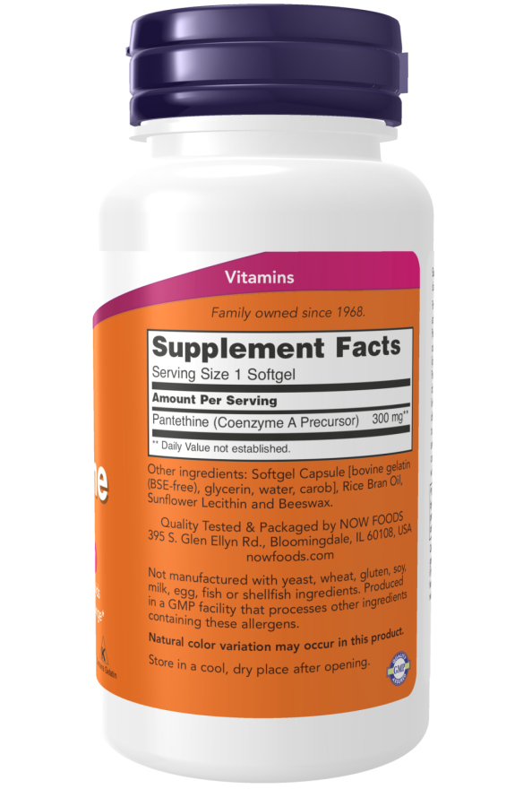 NOW Foods - Pantetină, 300mg - 60 capsule moi - Billede 2