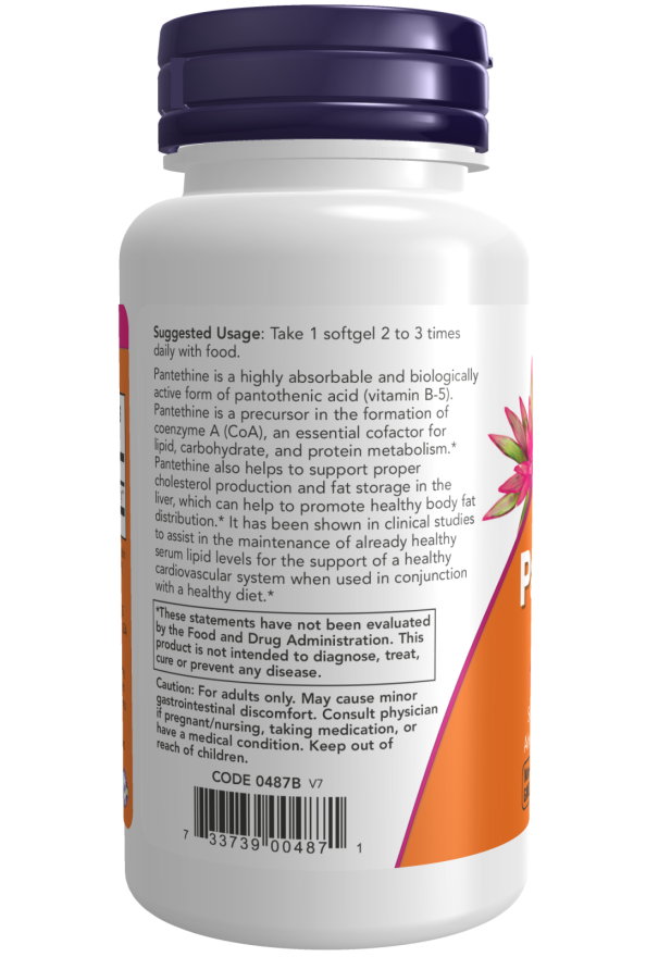NOW Foods - Pantetină, 300mg - 60 capsule moi - Billede 3
