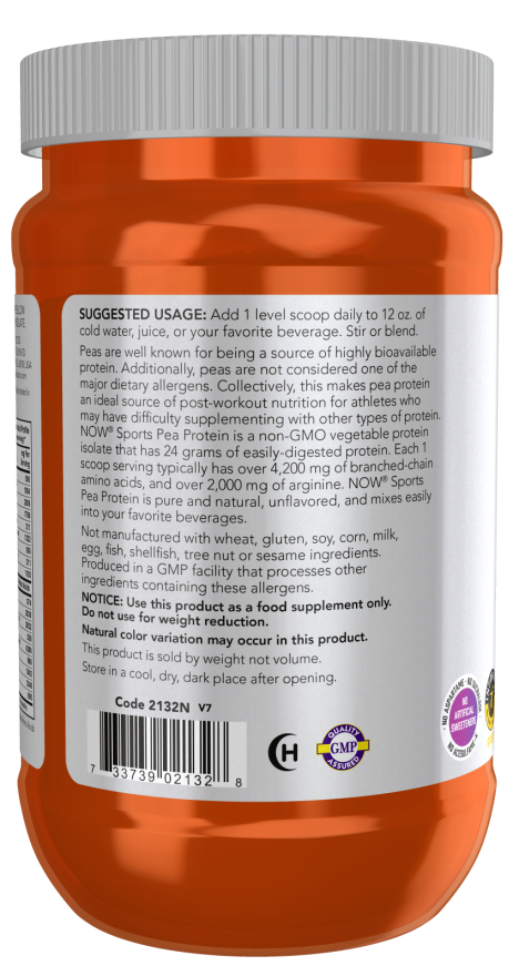 NOW Foods - Proteine din mazăre neîndulcite - 907g - Billede 3