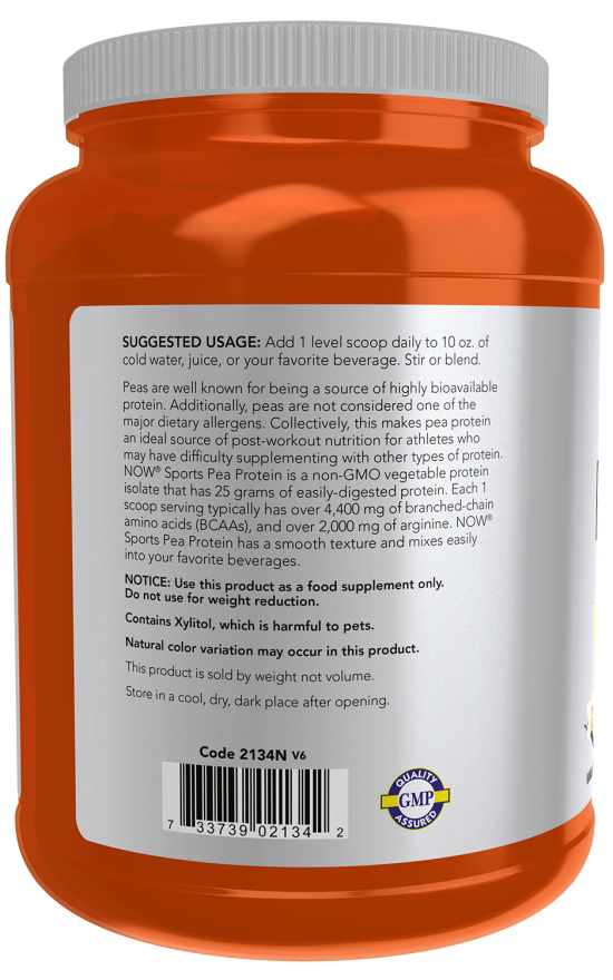 NOW Foods - Proteine din mazăre, Toffee Vanilie - 907g - Billede 3