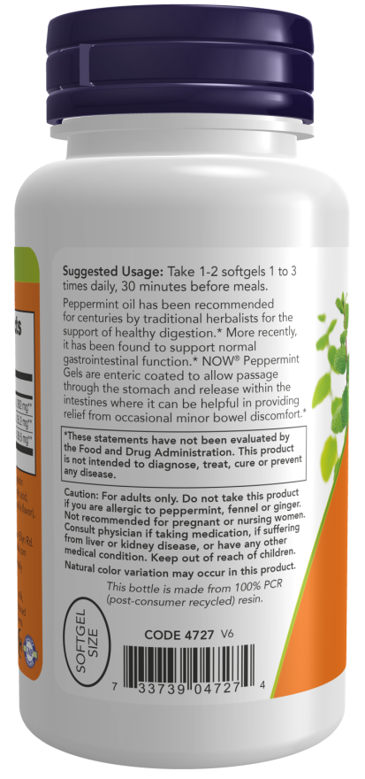 NOW Foods - Capsule moi cu ulei de mentă, 90 bucți - Billede 2