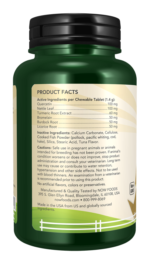 NOW Foods - Alergii la animalele de companie, 75 tablete masticabile - imagine 3