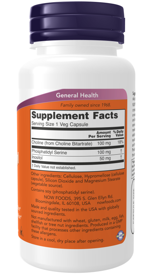 NOW Foods - Fosfatidilserină 100 mg, 60 capsule - Billede 2