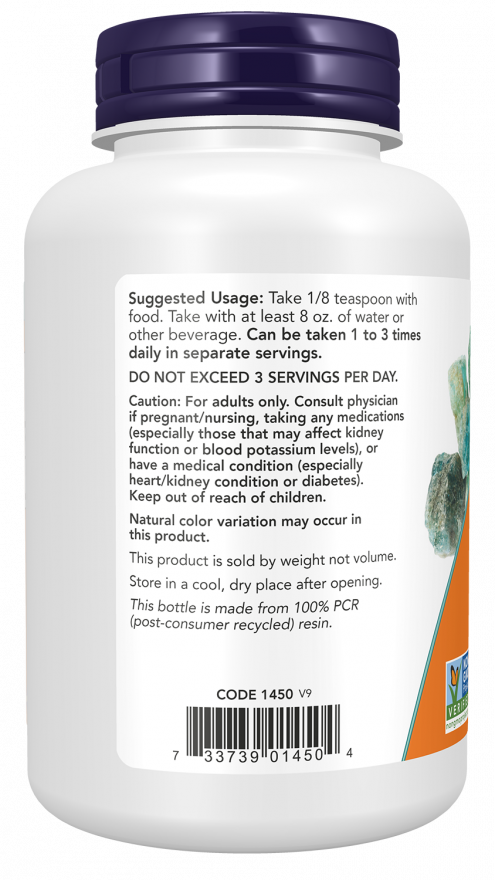 NOW Foods - Pudră de clorură de potasiu - 227g - Billede 3