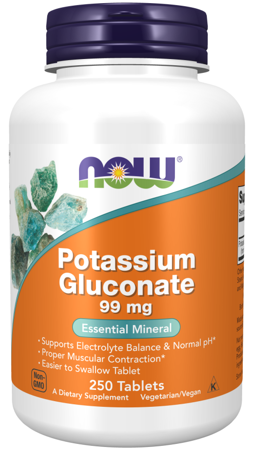 NOW Foods - Gluconat de Potasiu, 99 mg - 250 tablete - Billede 4