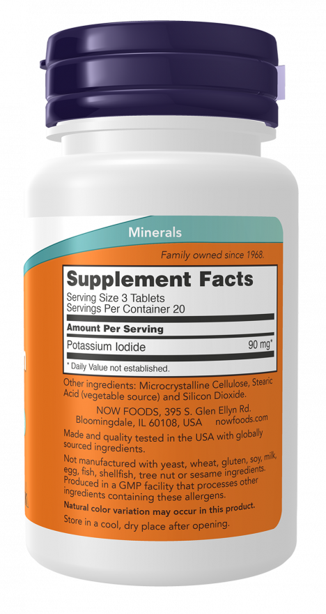 NOW Foods - Iodură de Potasiu, 30 mg - 60 tablete - imagine 2