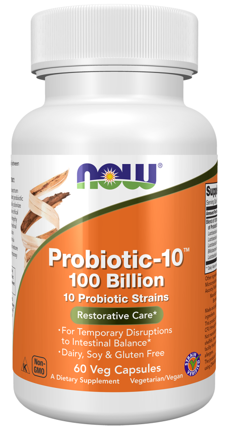 NOW Foods - Probiotic-10, 100 de miliarde - 60 capsule - Billede 4