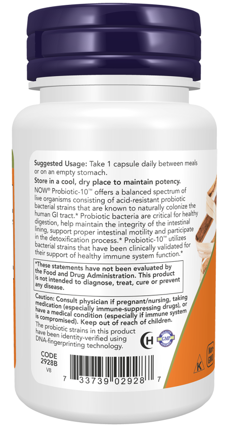 NOW Foods - Probiotic-10 + 50 miliarde CFU, 50 capsule - imagine 3