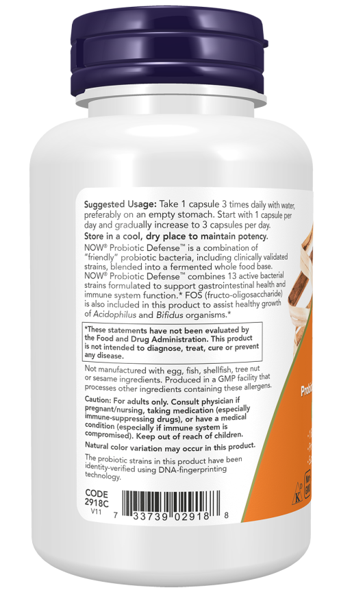 NOW Foods - Protecție probiotică + 90 capsule - imagine 3