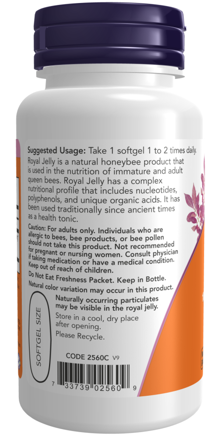 NOW Foods - Gelée Royale, echivalent 1000mg - 60 capsule moi - Billede 3