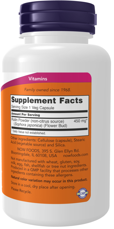 NOW Foods - Rutin 450mg, 100 capsule - Billede 2