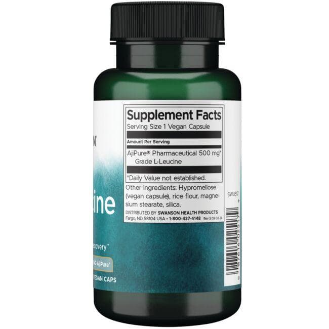 Swanson - AjiPure L-Leucină 500 mg, 60 capsule - imagine 2