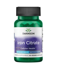 SWANSON Cytrynian ¯elaza 25mg 60 kaps