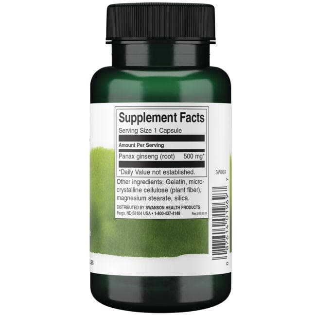 Swanson - Ginseng Coreean 500 mg, 100 capsule - Billede 2