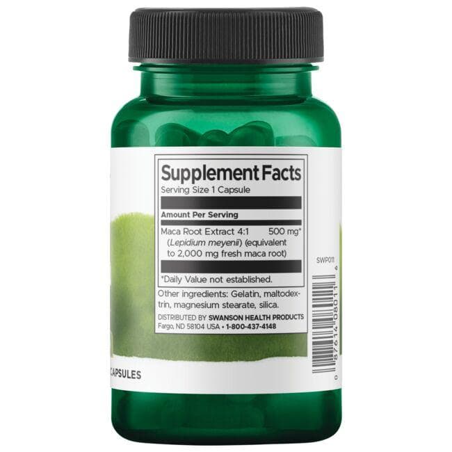 Swanson - Extract de Maca 500 mg, 60 capsule - Billede 2