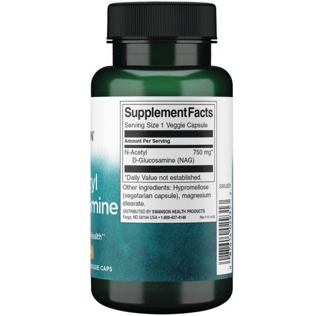 Swanson - N-Acetil D-Glucosamină 750 mg, 60 capsule - imagine 2
