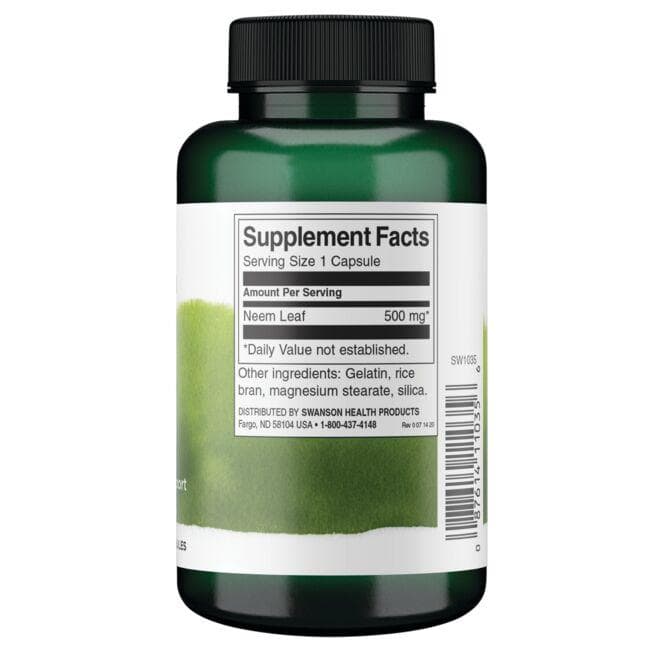 Swanson - Capsule de Neem 500 mg, 100 capsule - Billede 3