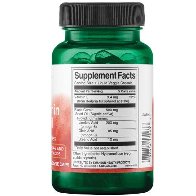 Swanson - Ulei de chimen negru 500 mg, 60 capsule moi - Billede 3