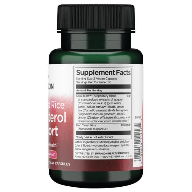 Swanson - Drojdie de Orez Roșu pentru Suportul Colesterolului, 60 capsule - Billede 2