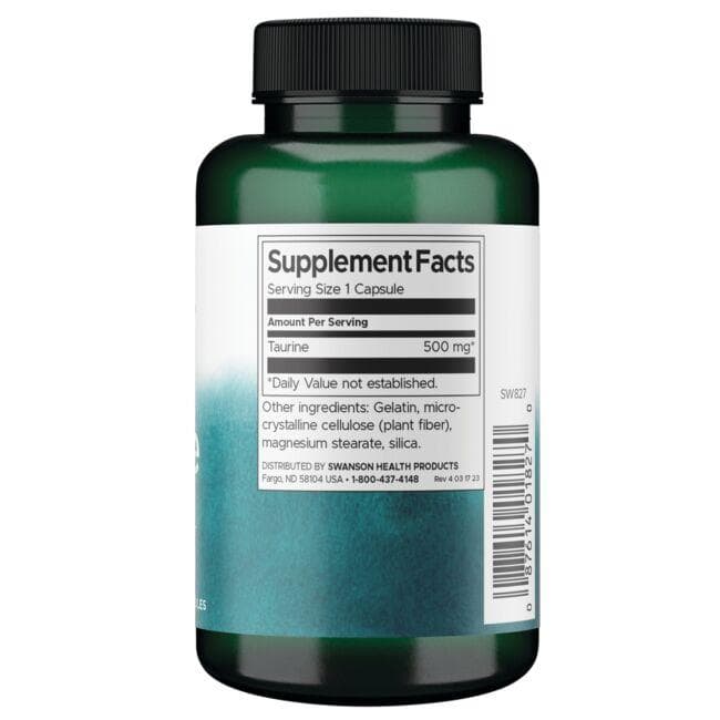 Swanson - Taurină 500 mg, 100 capsule - Billede 2