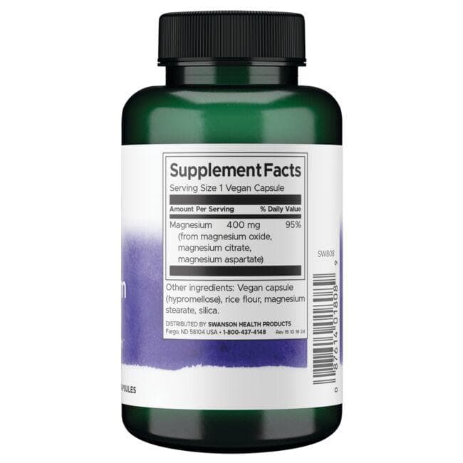 Swanson - Complex Triplu de Magneziu 400 mg, 100 capsule - Billede 2