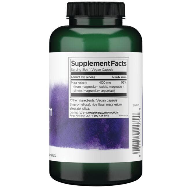 Swanson - Complex Triplu de Magneziu 400 mg - 300 capsule - Billede 2