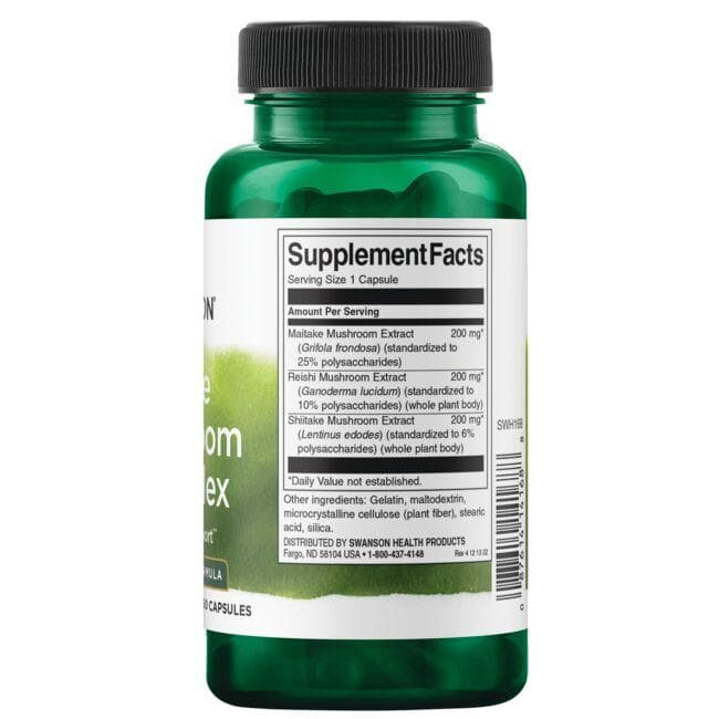 Swanson - Complex Standardizat cu Trei Ciuperci - 60 capsule - Billede 2