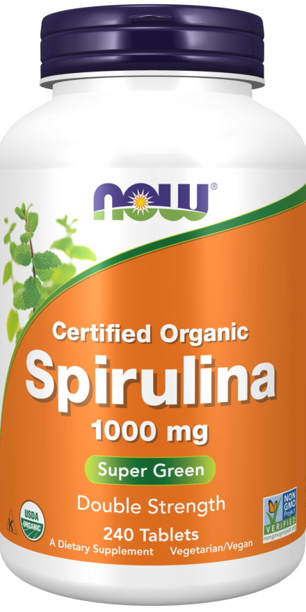 NOW Foods - Spirulină Organică, 1000mg - 120 tablete - Billede 4