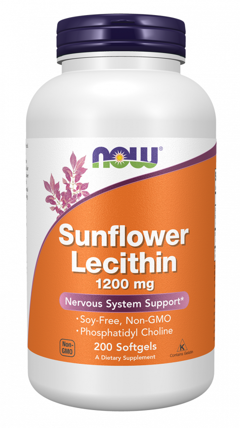 NOW Foods - Lecitină de Floarea Soarelui, 1200mg - 200 capsule moi - Billede 4