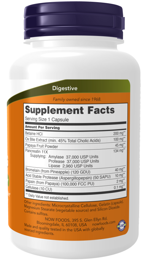 NOW Foods - Super Enzymes, 90 capsule - Billede 2