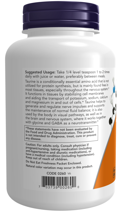 NOW Foods - Taurină, Pudră Pură - 227g - Billede 2